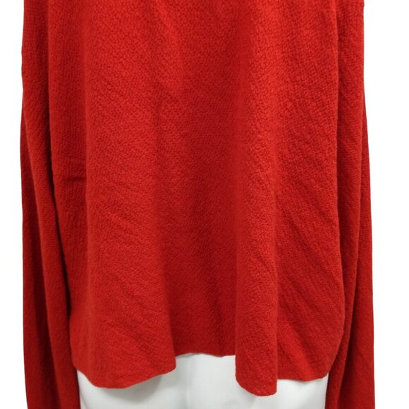 Eileen Fisher 100% Wool Open Front Waterfall Cardigan Size XL Orange Lightweight - Picture 9 of 11